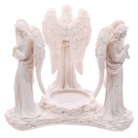 Witte biddende engel oliebrander