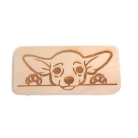 Houten plankje hond Chihuahua pup