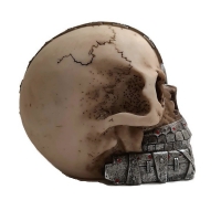 Steam punk schedel met half robothoofd