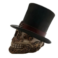 Steam punk stijl schedel met hoge hoed