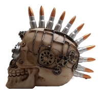 Steam punk stijl schedel  met kogel hanenkam