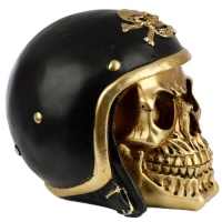 Gouden schedel motorhelm